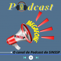 Megafone, símbolo do podcast do Sinssp.