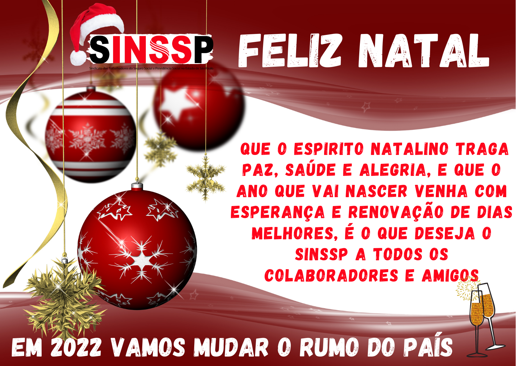 SINSSP deseja Feliz Ano Novo aos colaboradores e amigos! | Sinssp