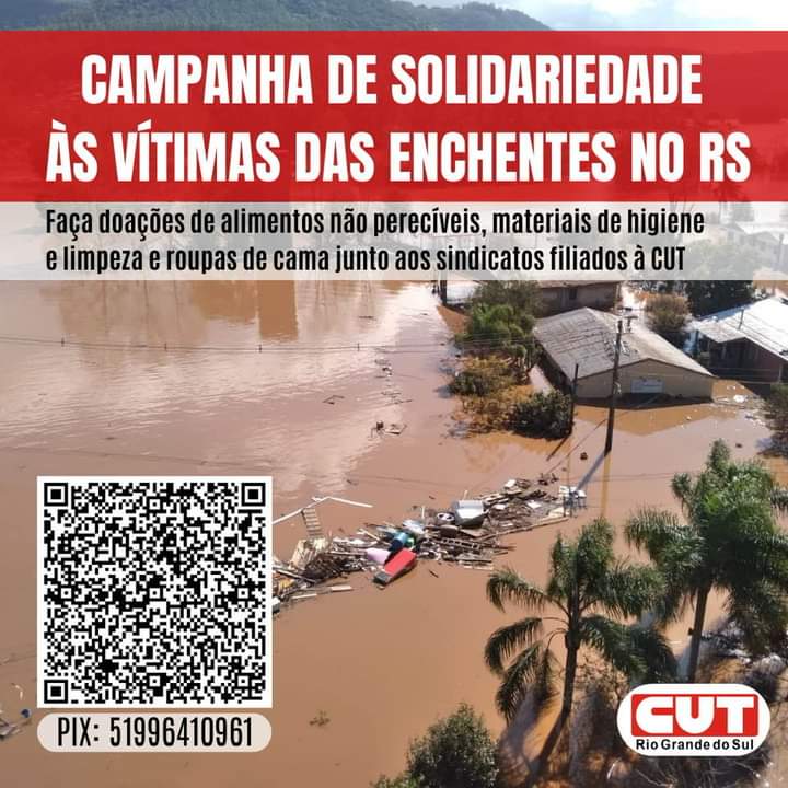 Cut Rs Lança Campanha De Solidariedade Para Ajudar Vítimas Das Enchentes Sinssp 2698